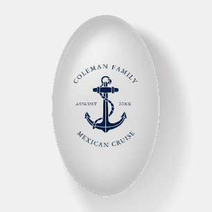Nautical Boat Anchor Family Beach House Custom Paperweight