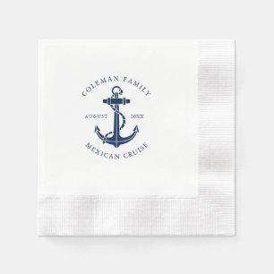 Nautical Boat Anchor Family Beach House Paper Napkins