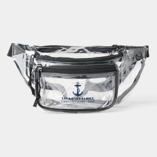 Nautical Boat Anchor Family Beach Trip Custom Clear Fanny Pack