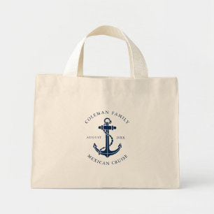 Nautical Boat Anchor Family Cruise Custom Swag Mini Tote Bag