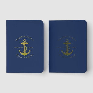 Nautical Boat Anchor Family Custom Foil Vow Books