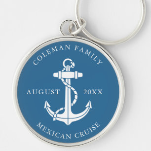 Nautical Boat Anchor Family Keepsake Custom Keychain
