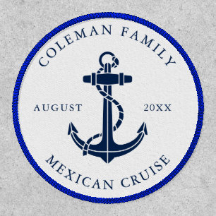 Nautical Boat Anchor Family Name Custom Patch