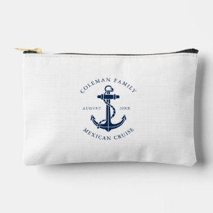 Nautical Boat Anchor Family Ocean Cruise Custom Accessory Pouch