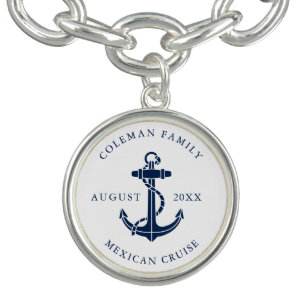Nautical Boat Anchor Family Ocean Cruise Custom Bracelet