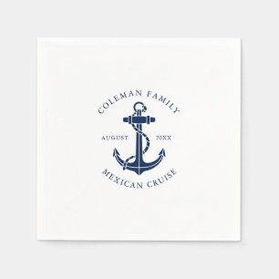 Nautical Boat Anchor Family Ocean Cruise Custom Napkins