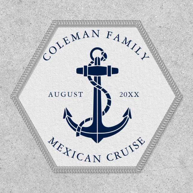 Nautical Boat Anchor Family Ocean Cruise Custom Patch (Front)