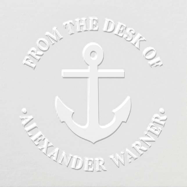 Nautical Boat Anchor “From the Desk of” Book Name Embosser (Design)