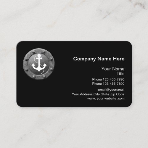 Nautical Boat Anchor Port Hole Theme Business Card