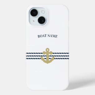 Nautical Boat Anchor,Rope iPhone 15 Case
