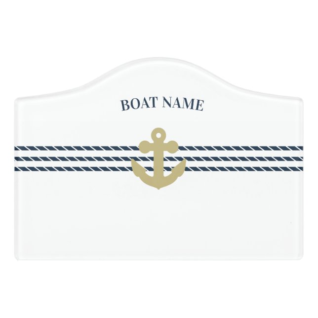 Nautical Boat Anchor,Rope Door Sign (Small Crest Front)