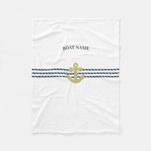 Nautical Boat Anchor,Rope Fleece Blanket