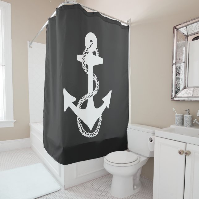 nautical BOAT ANCHOR + ROPE | Shower Curtain (In Situ)
