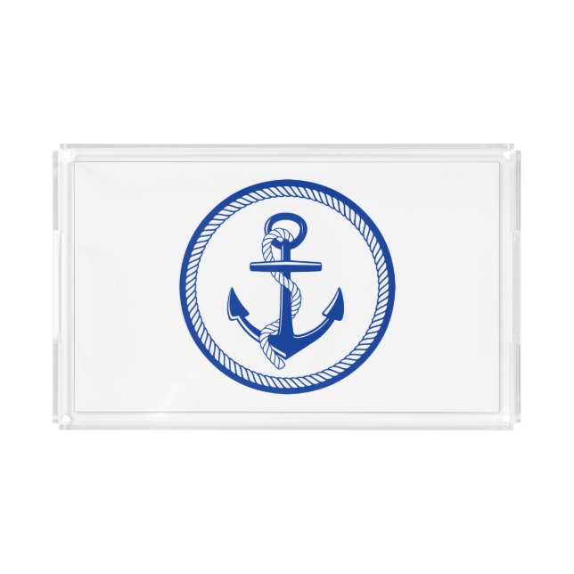 Nautical Boat Anchor Roping Sailing Yachting Boats Acrylic Tray (Front)