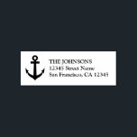 Nautical boat anchor self inking address stamps<br><div class="desc">Nautical boat anchor self logo self inking return address rubber stamps for home office or business. Maritime ship anchor icon image for sailor, skipper, captain and boating or sailing enthusiasts. Also nice for beach destination wedding, bridal party, Birthday, anniversary, etc. Elegant typography with icon design. Add your own family name...</div>