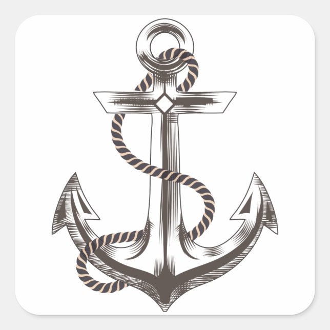 Nautical Boat Anchor Sticker / Seal (Front)