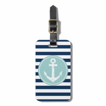 Nautical boat anchor striped travel luggage tags Nautical boat anchor striped travel luggage tags