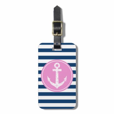 Nautical boat anchor striped travel luggage tags Nautical boat anchor striped travel luggage tags