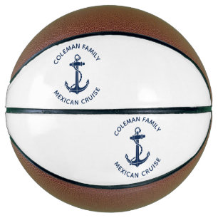 Nautical Boat Anchor Summer Cruise Custom Basketball