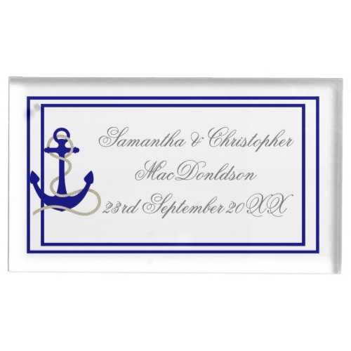 Nautical boat anchor wedding place card holder