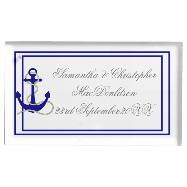 Nautical boat anchor wedding place card holder (Front)