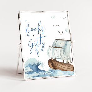 Nautical Boat Baby Shower Books and Gifts Poster
