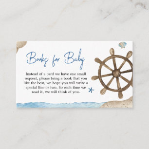 Nautical Boat Baby Shower Books for Baby Enclosure Card