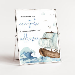 Nautical Boat Baby Shower Envelope Station Poster
