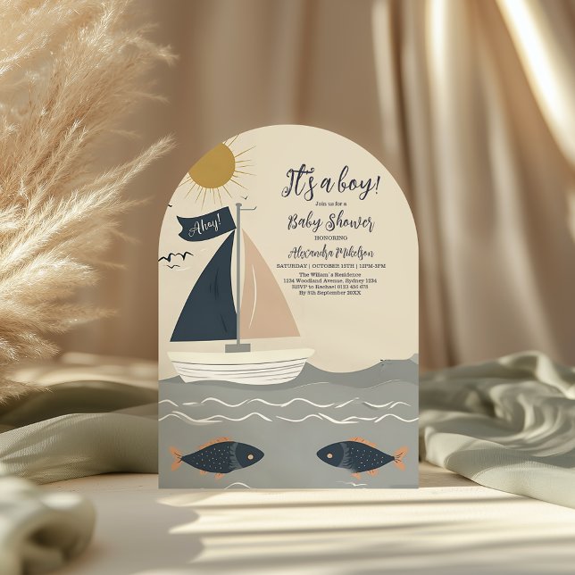 Nautical Boat Baby Shower Invitation (Creator Uploaded)
