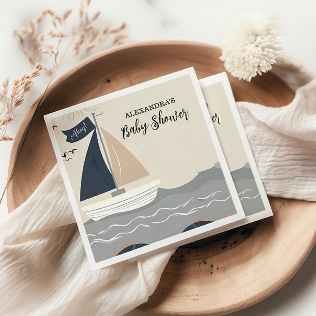 Nautical Boat Baby Shower Napkins (Creator Uploaded)