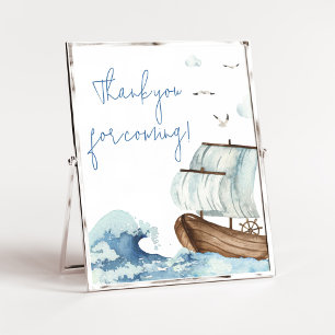Nautical Boat Baby Shower Thank you for Coming Poster