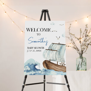 Nautical Boat Baby Shower Welcome Sign