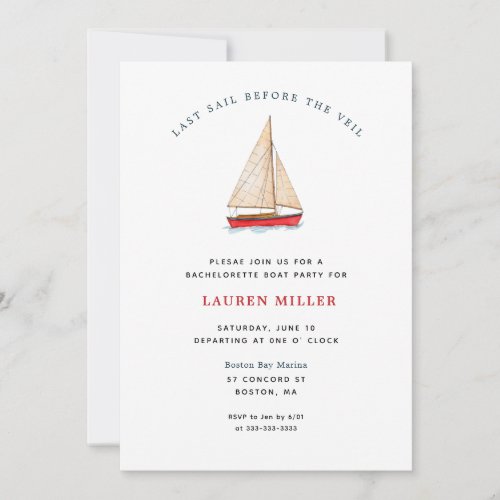 Nautical Boat Bachelorette Party Announcement