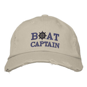 Nautical Boat Captain Custom Embroidered Baseball Cap