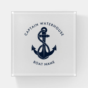 Nautical Boat Captain Name Keepsake Custom Paperweight