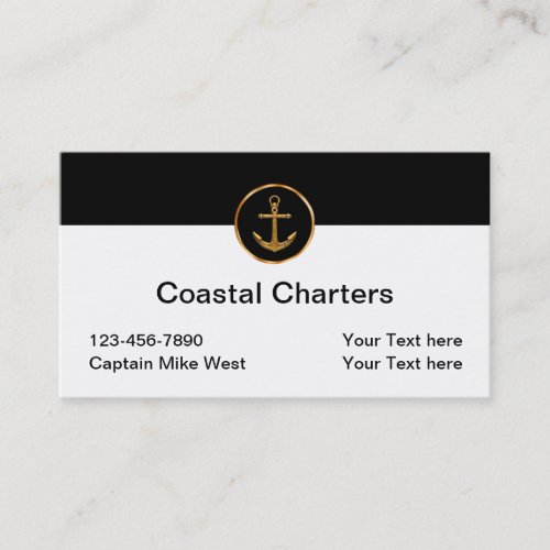 Nautical Boat Charter Fishing Business Card