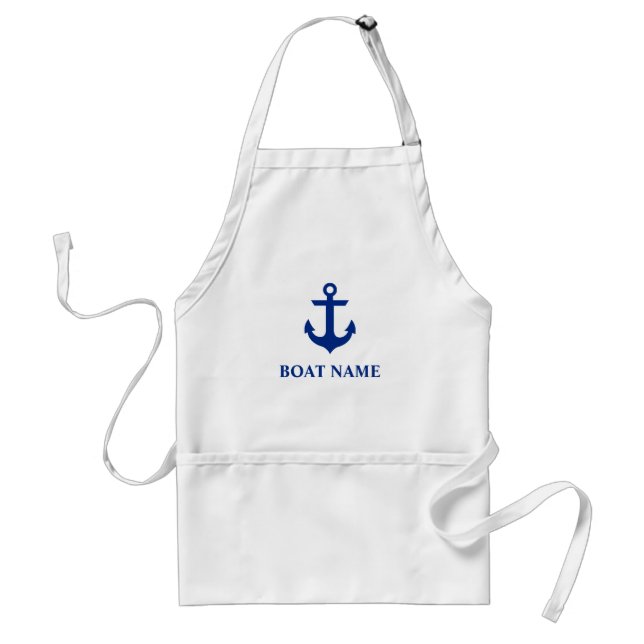 Nautical Boat Name Anchor Adult Apron (Front)
