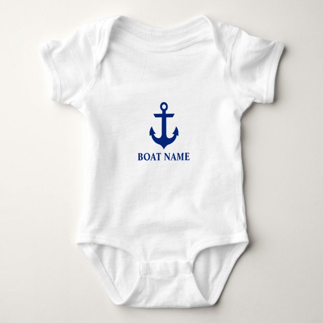 Nautical Boat Name Anchor Baby Baby Bodysuit (Front)