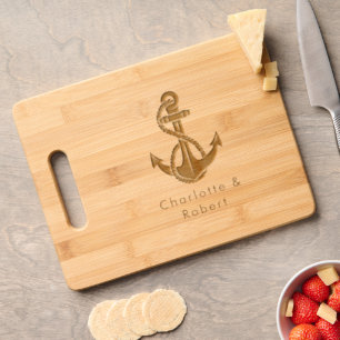 Nautical Boat Name Anchor Boating Wedding Custom Engraved Cutting Board