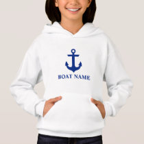 Nautical Boat Name Anchor Girls Hoodie Nautical Boat Name Anchor Girls Hoodie