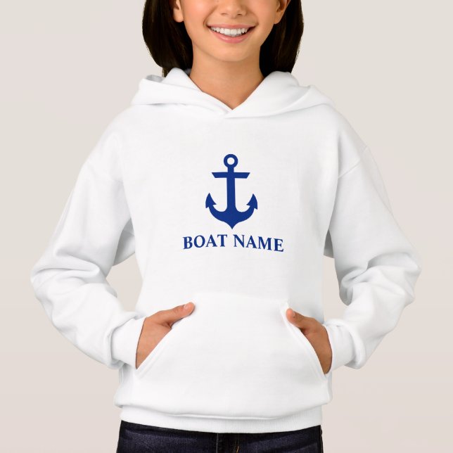 Nautical Boat Name Anchor Girls Hoodie (Front)