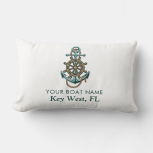 Nautical Boat Name Anchor Lumbar Pillow