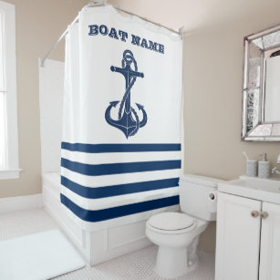 Navy Blue Shower Curtains