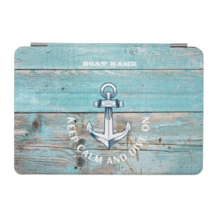 Nautical Boat Name Anchor Rustic Wood iPad Mini Cover