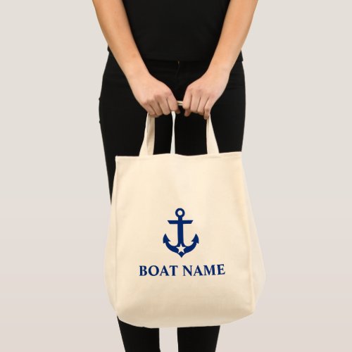 Nautical Boat Name Anchor Star Grocery Tote Bag