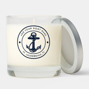 Nautical Boat Name and Anchor Beach House Custom Scented Candle