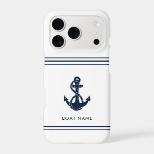 Nautical Boat Name and Anchor Custom iPhone 17 Pro Case