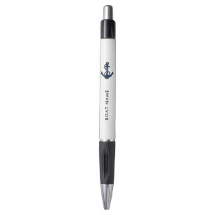 Nautical Boat Name and Navy Blue Anchor Pen