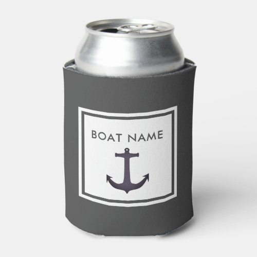 Nautical Boat Name Custom Anchor Captain Can Cooler