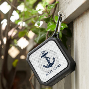 Nautical Boat Name Custom Navy Blue Anchor Bluetooth Speaker